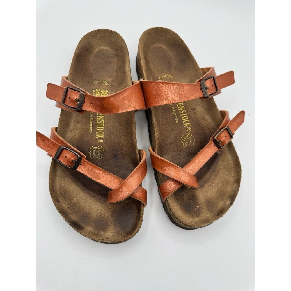 Birkenstock Mayari Copper Sandals EU 38 Regular Wide Germany Leather